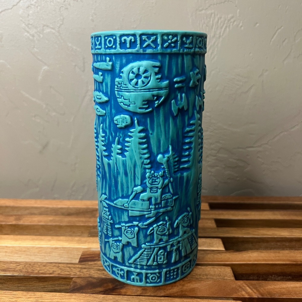 Star Wars Galaxy's Edge 2nd Edition Tiki Mug Blue Green Battle of Endor Ewok